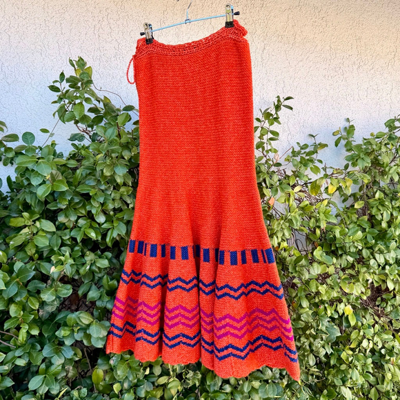 Valentino Garavani Wool Knit Midi Skirt Fluted Jacquard Size XS Fits Small NWT - Picture 7 of 10